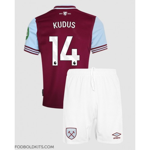 West Ham United Mohammed Kudus #14 Hjemmebanesæt Børn 2024-25 Kortærmet (+ Korte bukser)